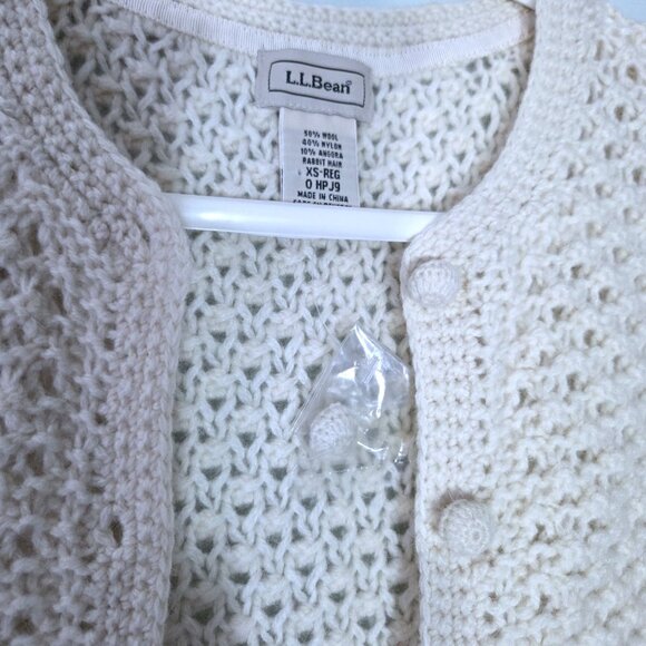 NWOT LL Bean Wool & Angora Cardigan Sweater Size XS - Picture 3 of 3
